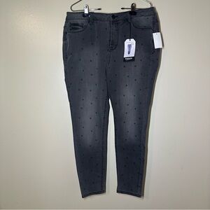 Kensie Women's Black Jeans With‎ Star Pattern